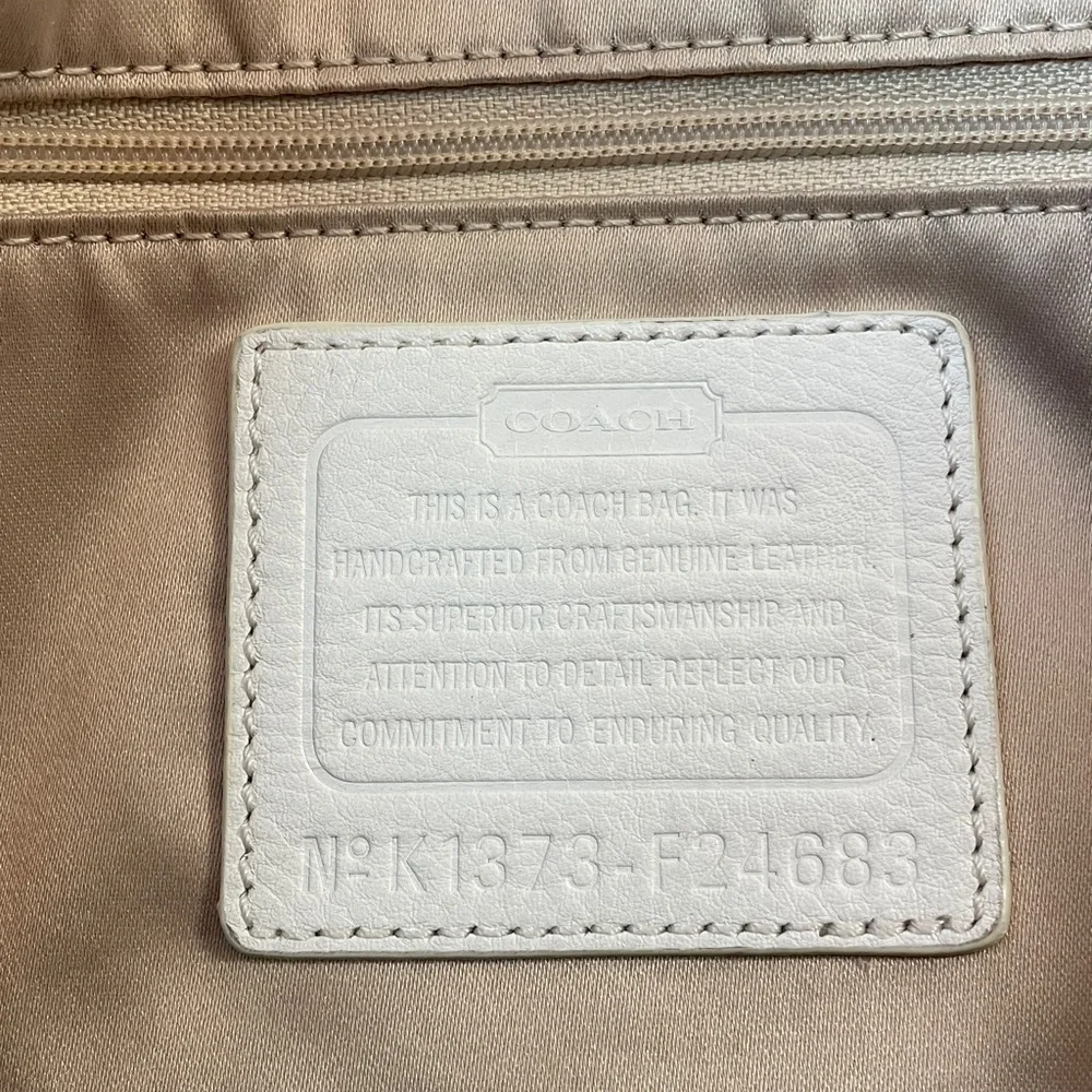 Coach Campbell Leather Izzy Fashion Satchel in Ivory/Brass